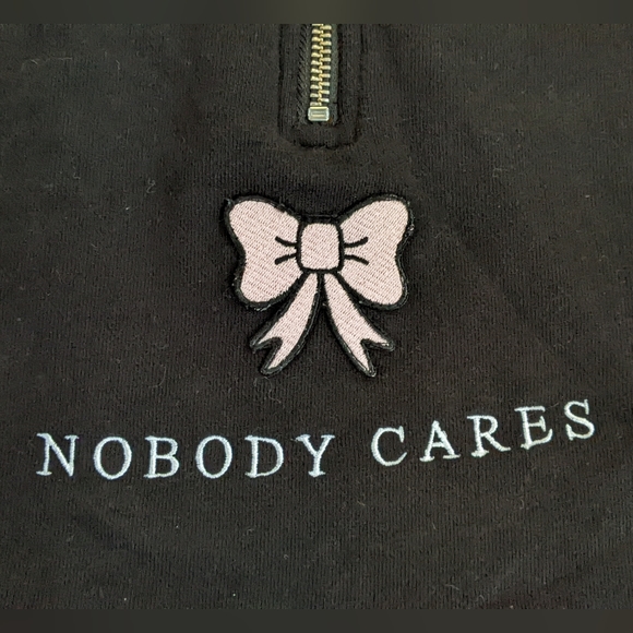 ⚡SOLD⚡Lazy Oaf Nobody Cares Babydoll Quarter Zip Swing Dress - Picture 4 of 7